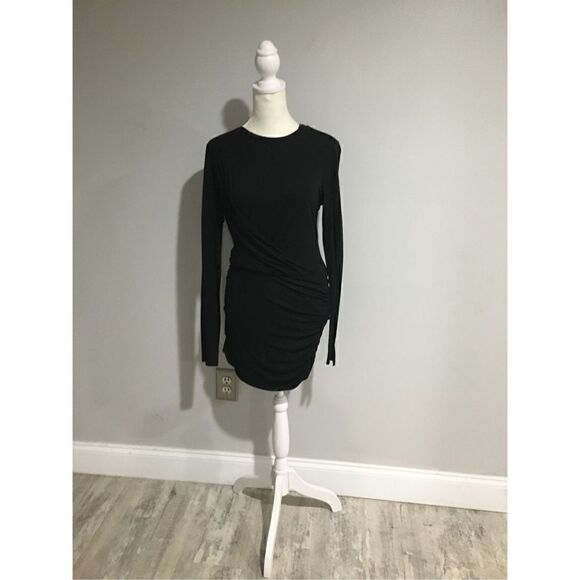 rag & bone Dresses & Skirts - RAG & Bone Holly Black Draped Knit Minidress Size Medium NWT